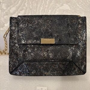 Henri Bendel Geo Chain Crossbody - Metallic Snake